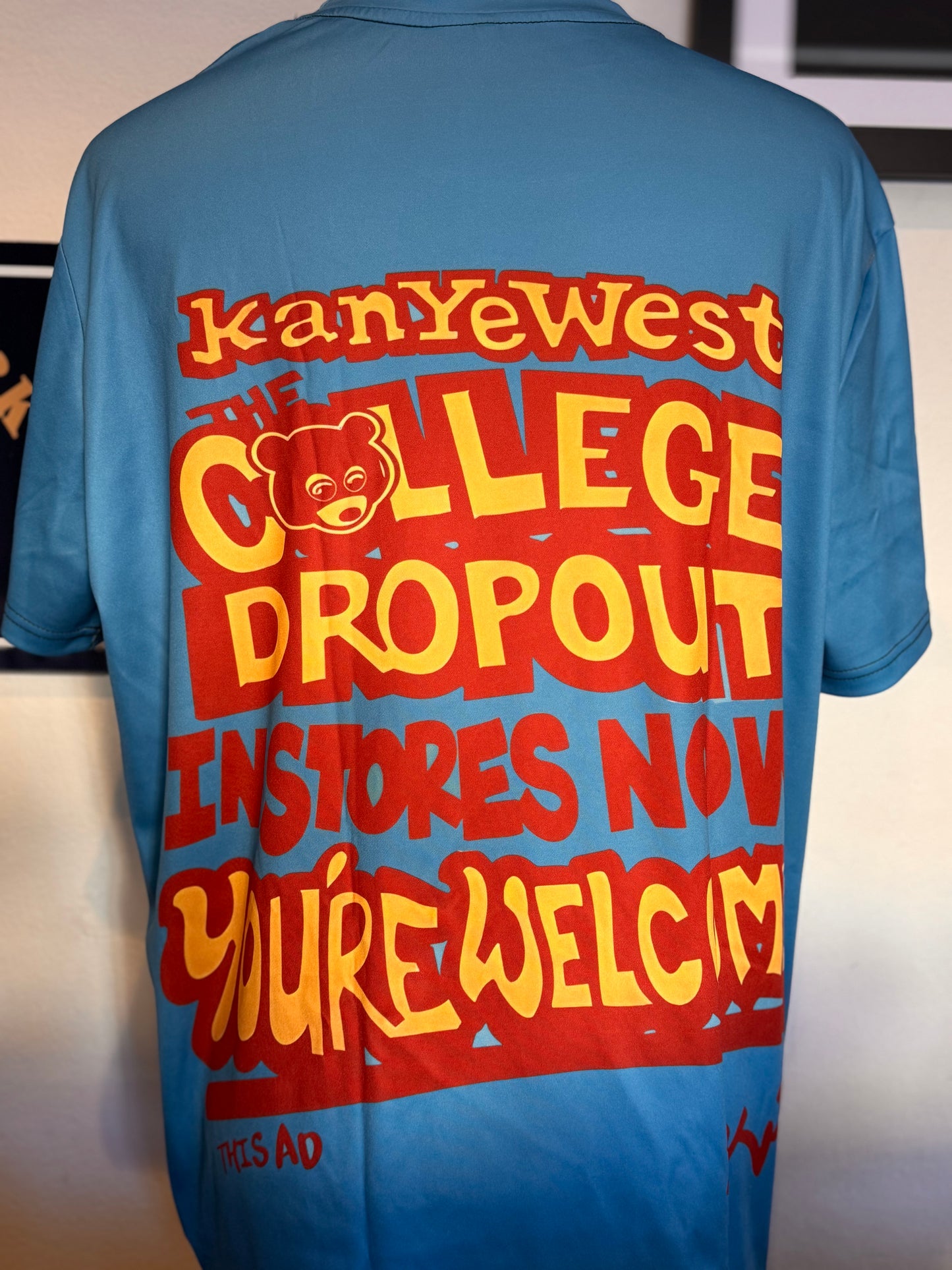 Kanye West “The College Drop Out” Football / Gym Shirt Blue Size XL Asian 2XL