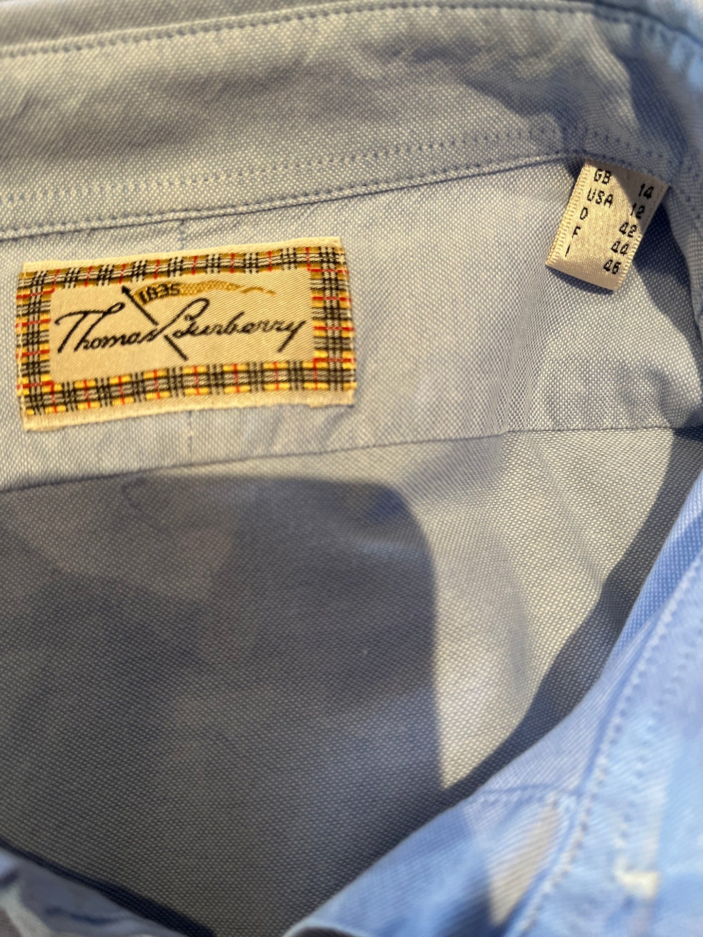 Burberry Women’s 100% Cotton Blue Shirt Regular Fit Size US 12