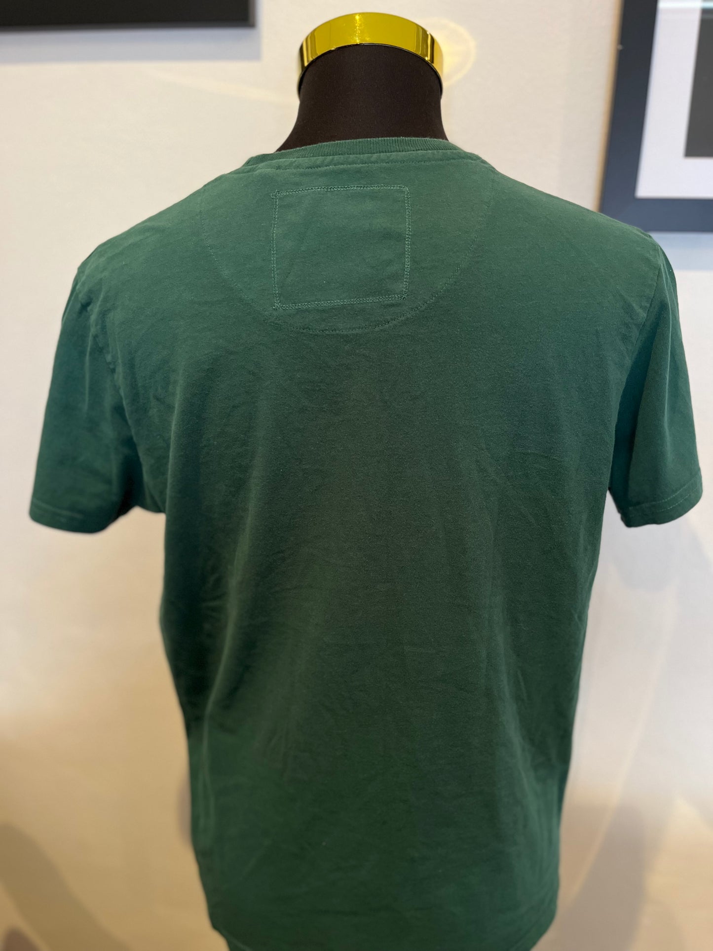 Duffer of St George 100% Cotton Green Logo Print Tee Size Large