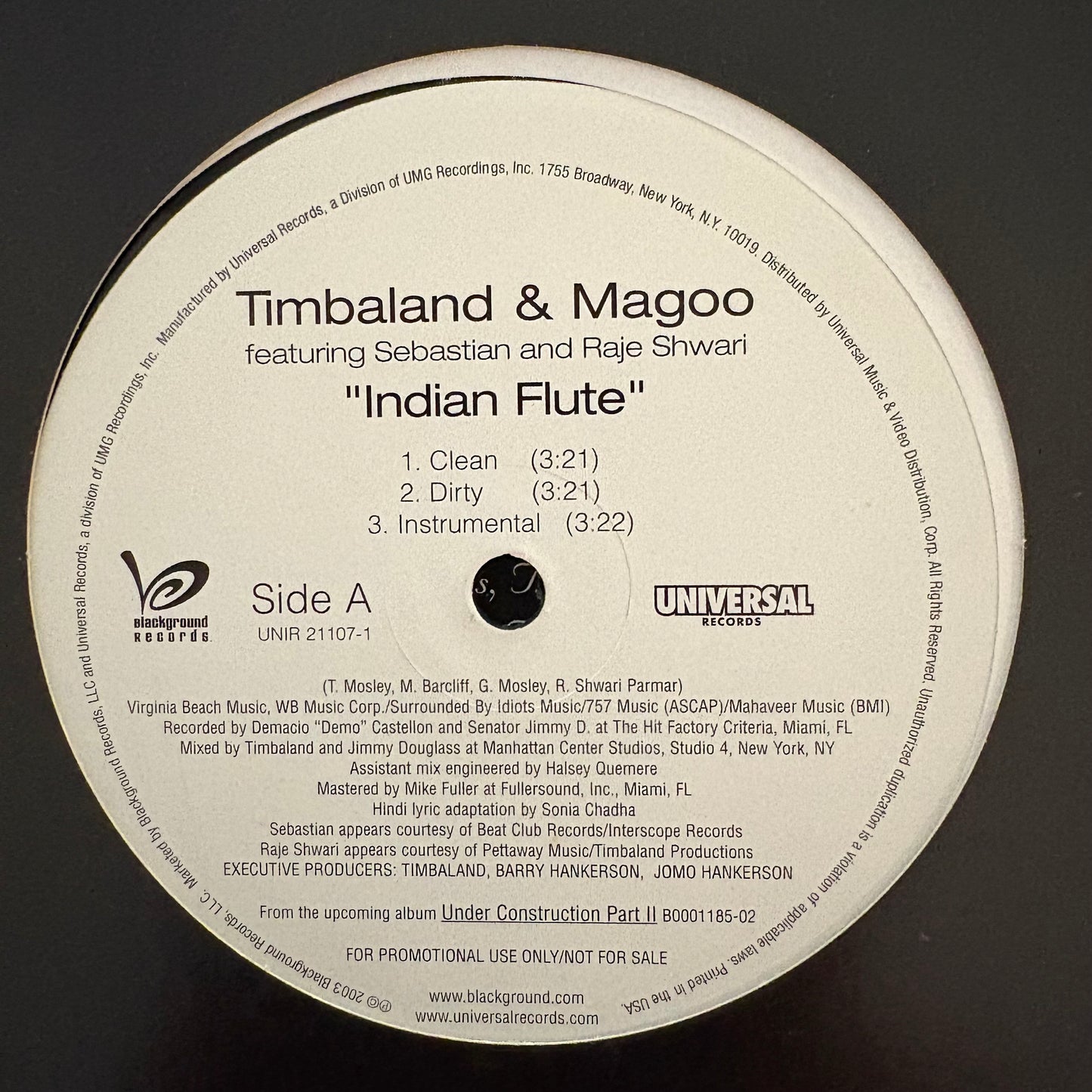 Timbaland & Magoo “Indian Flute” 6 version 12inch Vinyl Record