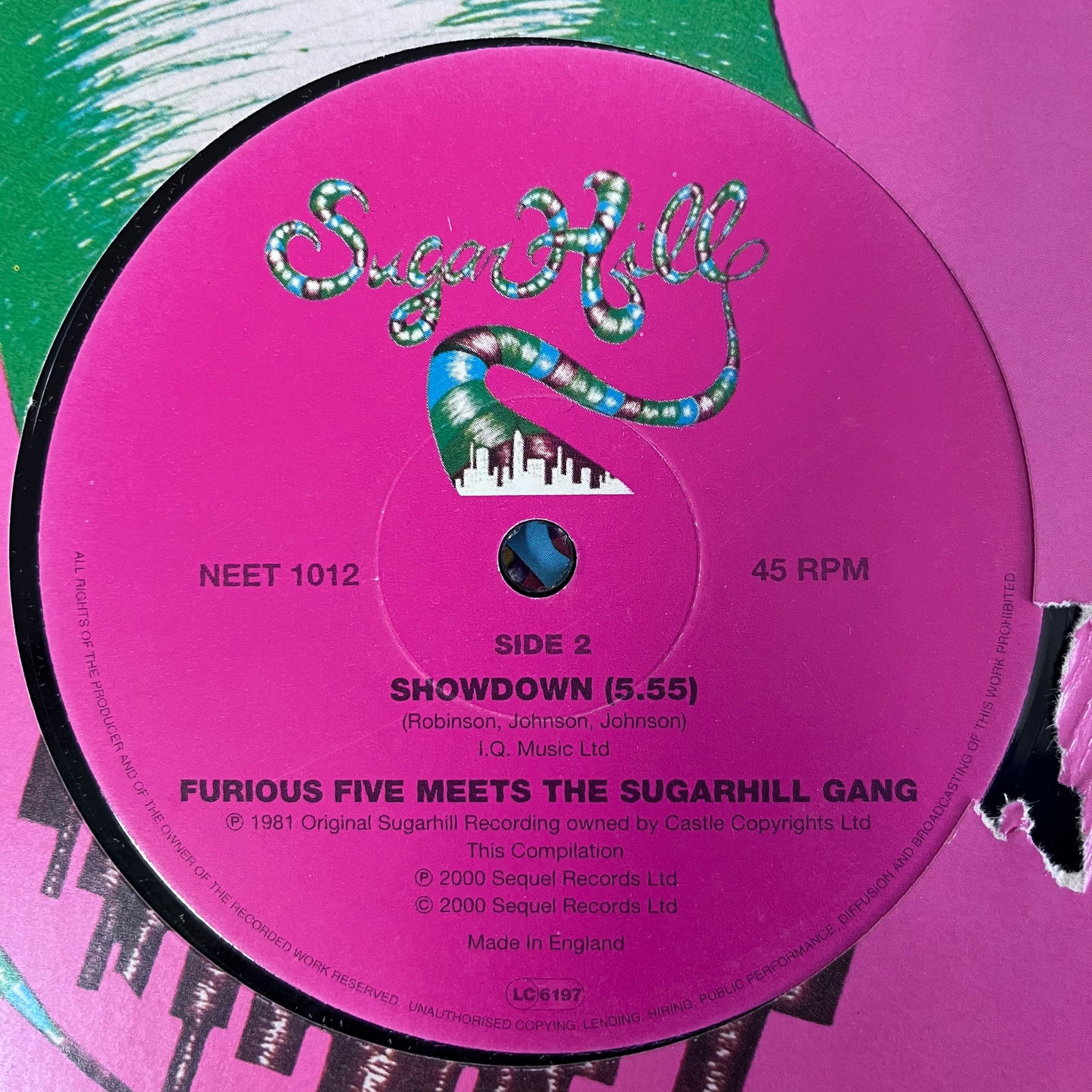 The Sugar Hill Gang “8th Wonder” / Furious Five “Showdown” 2 Track 12” Vinyl on Sugar Hill Records
