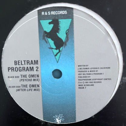 Joey Beltram “The Omen” 2 Version 12inch Vinyl Record on R&S Records