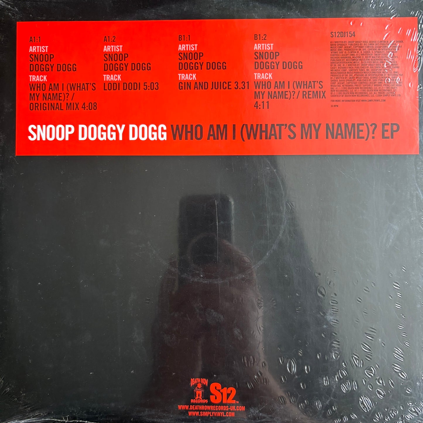 Snoop Doggy Dogg “Who Am I (Whats My Name) EP 4 Track 12” Vinyl Death Row Sealed