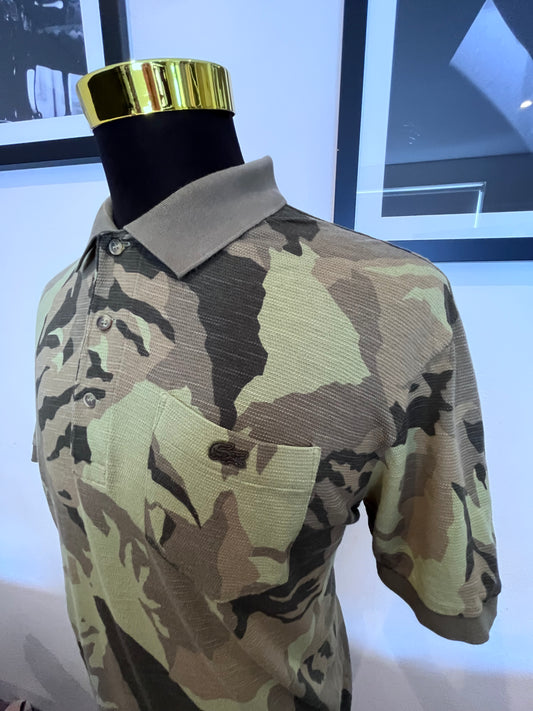 Lacoste 100% Cotton Camouflage Polo Shirt Size Large