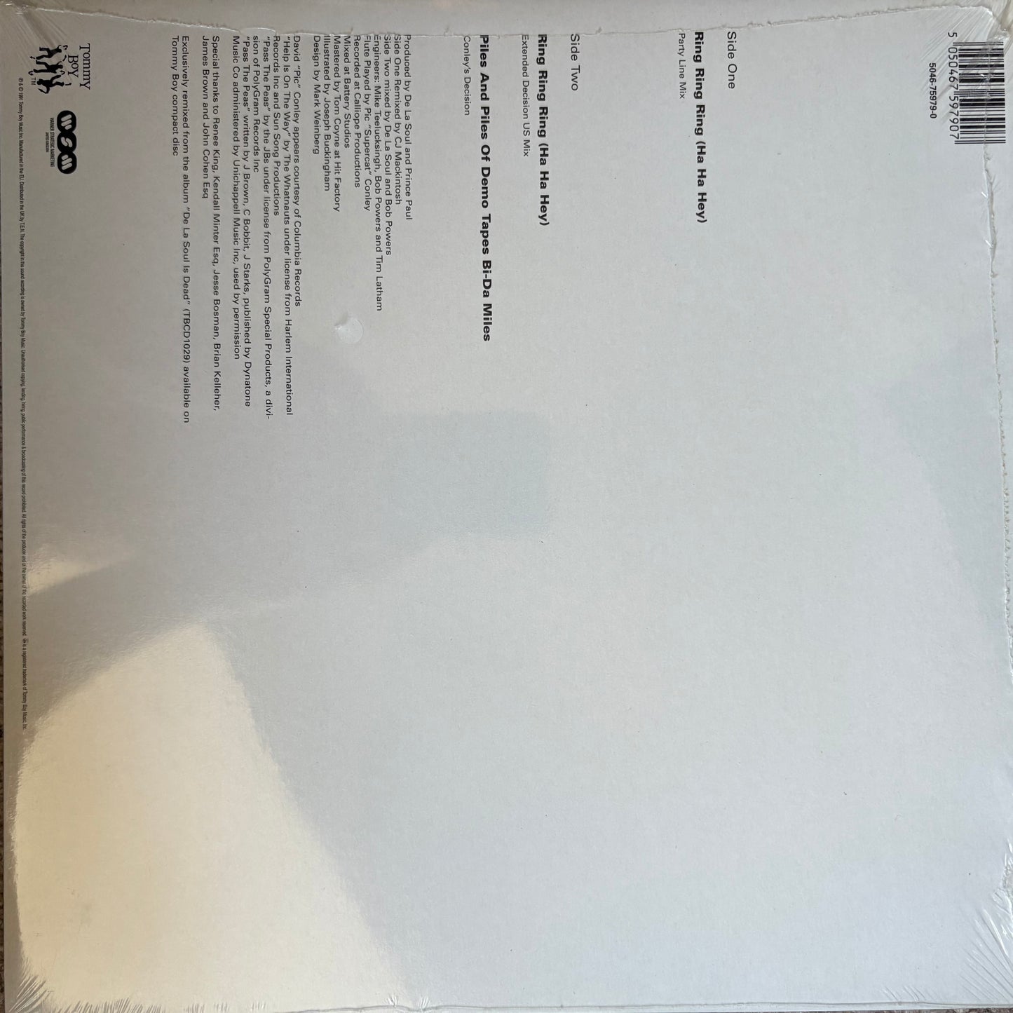 De Le Soul “Ring Ring Ring ( Ha Ha Hey)” 2 Track 12inch Vinyl Record