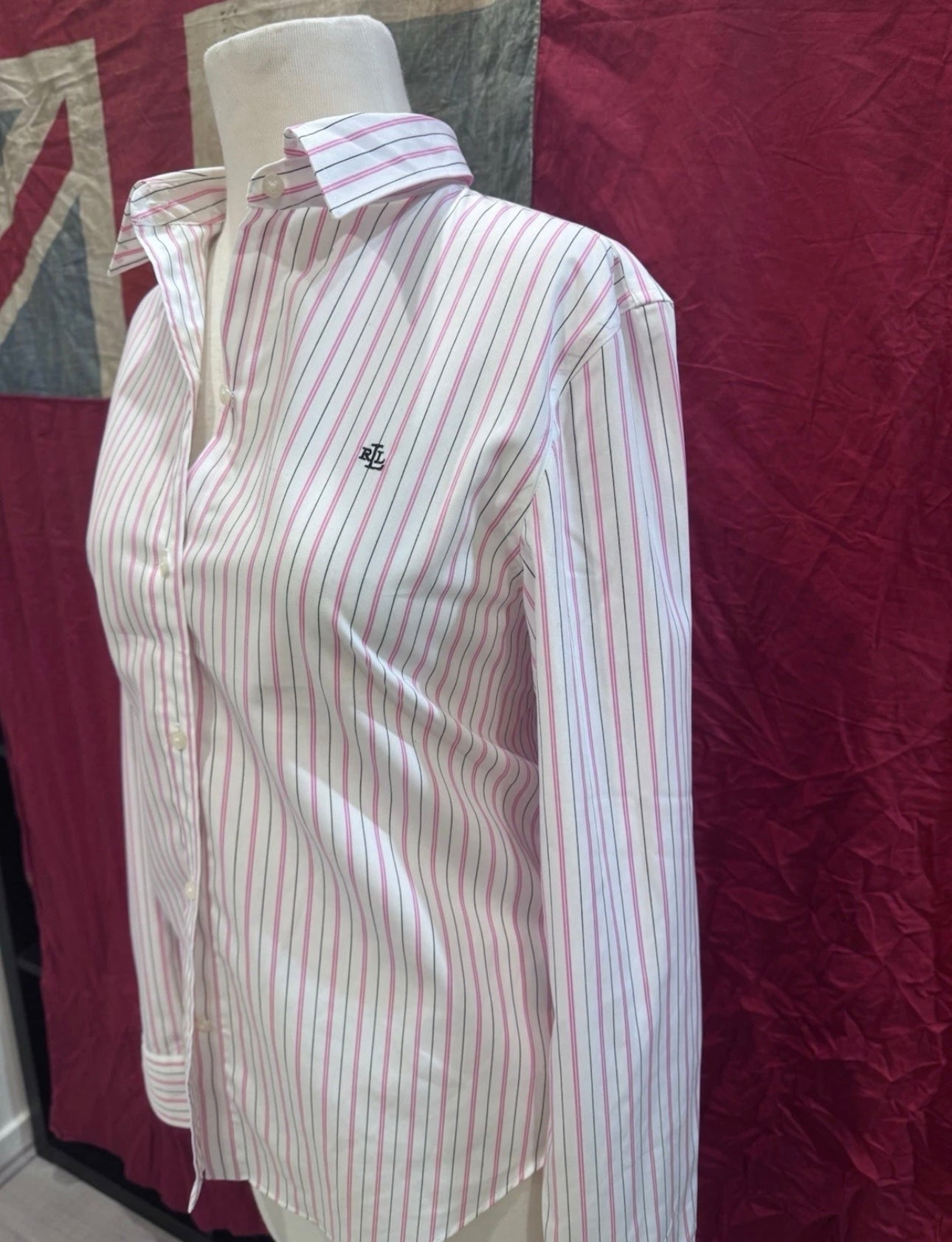 Ralph Lauren Women’s 100% Cotton Striped Button Up Shirt BNWT Size Medium