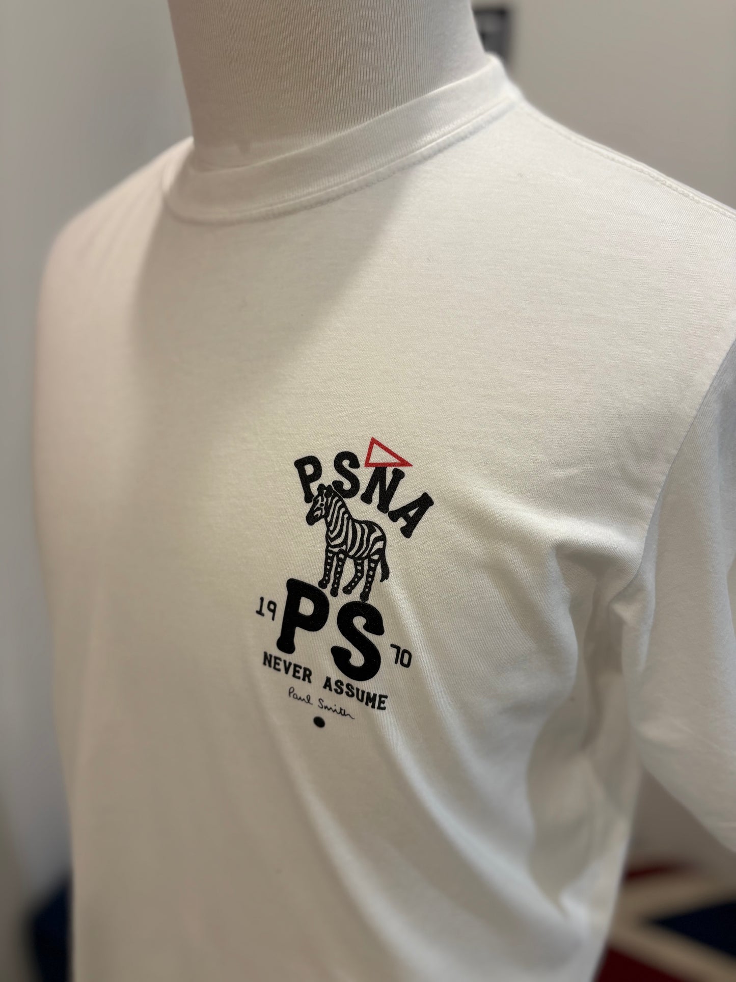 Paul Smith 100% Cotton White Chest Logo Tee