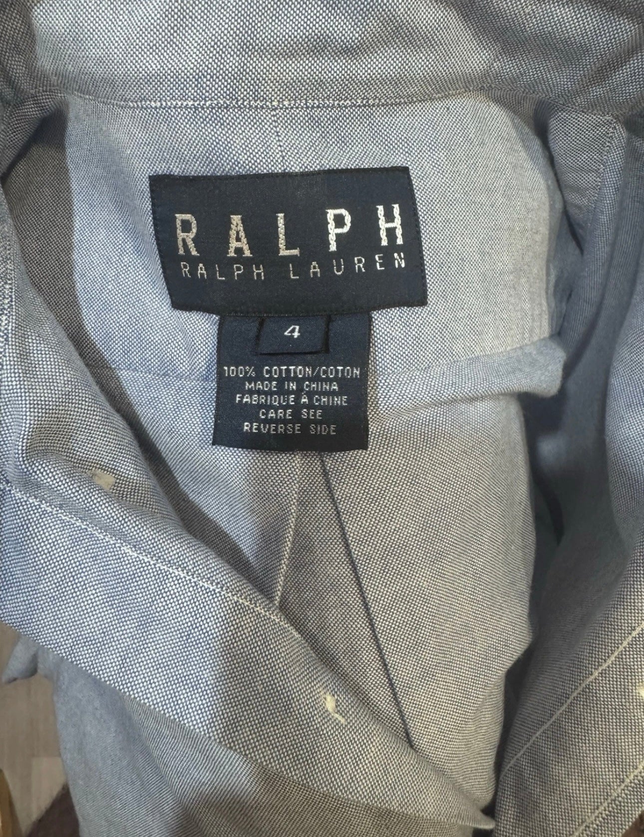 Ralph Lauren Women’s 100% Cotton Blue Oxford Shirt Size 4 Slim Fit