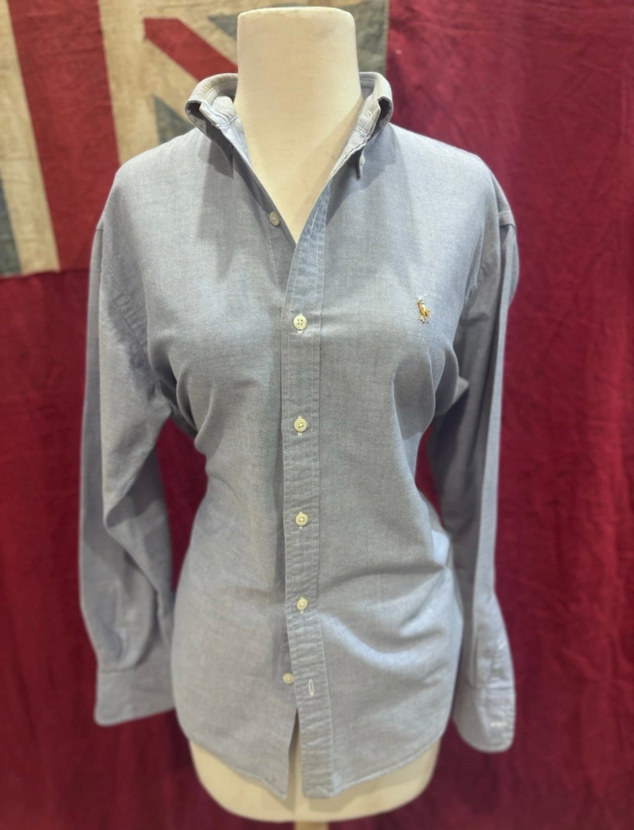Ralph Lauren Women’s 100% Cotton Blue Oxford Shirt Size 4 Slim Fit