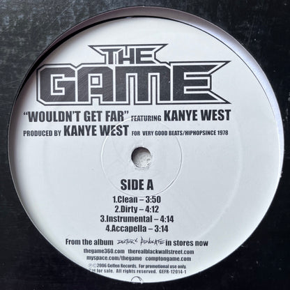 The Game Feat Kanye West “Wouldn’t Get Far” 8 Version 12inch Vinyl