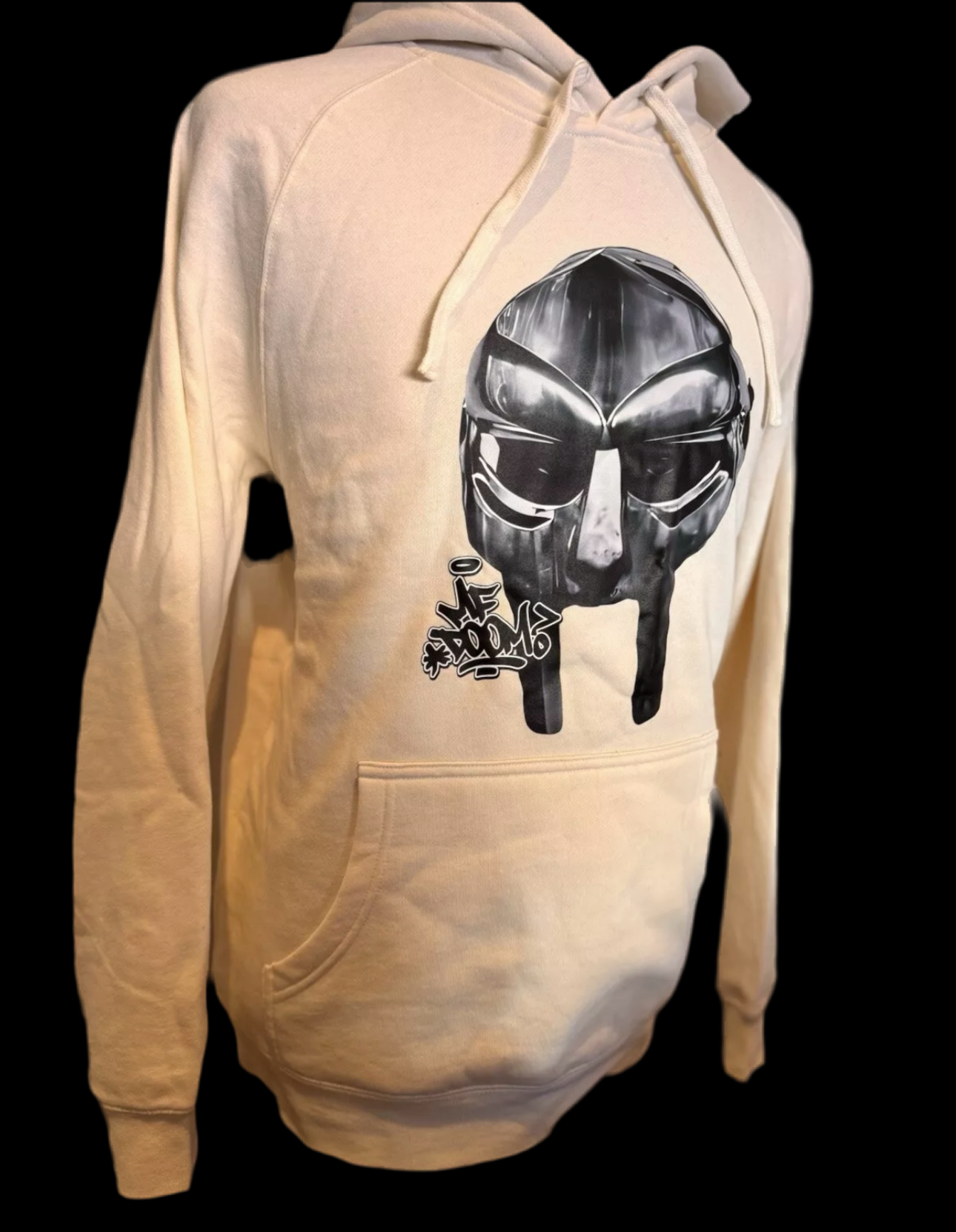 MF DOOM 100% Super high quality Cotton Cream Metal Face Hoodie Chest & Back Logo
