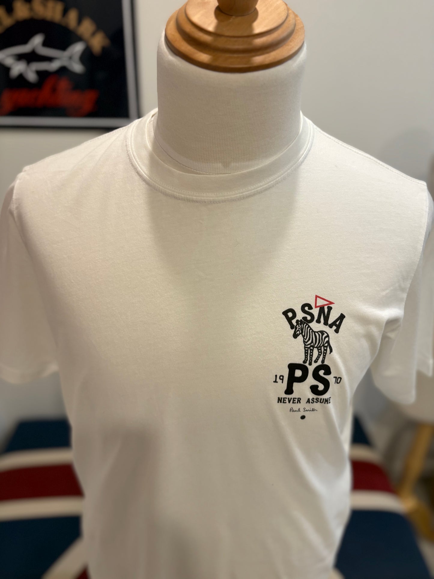 Paul Smith 100% Cotton White Chest Logo Tee