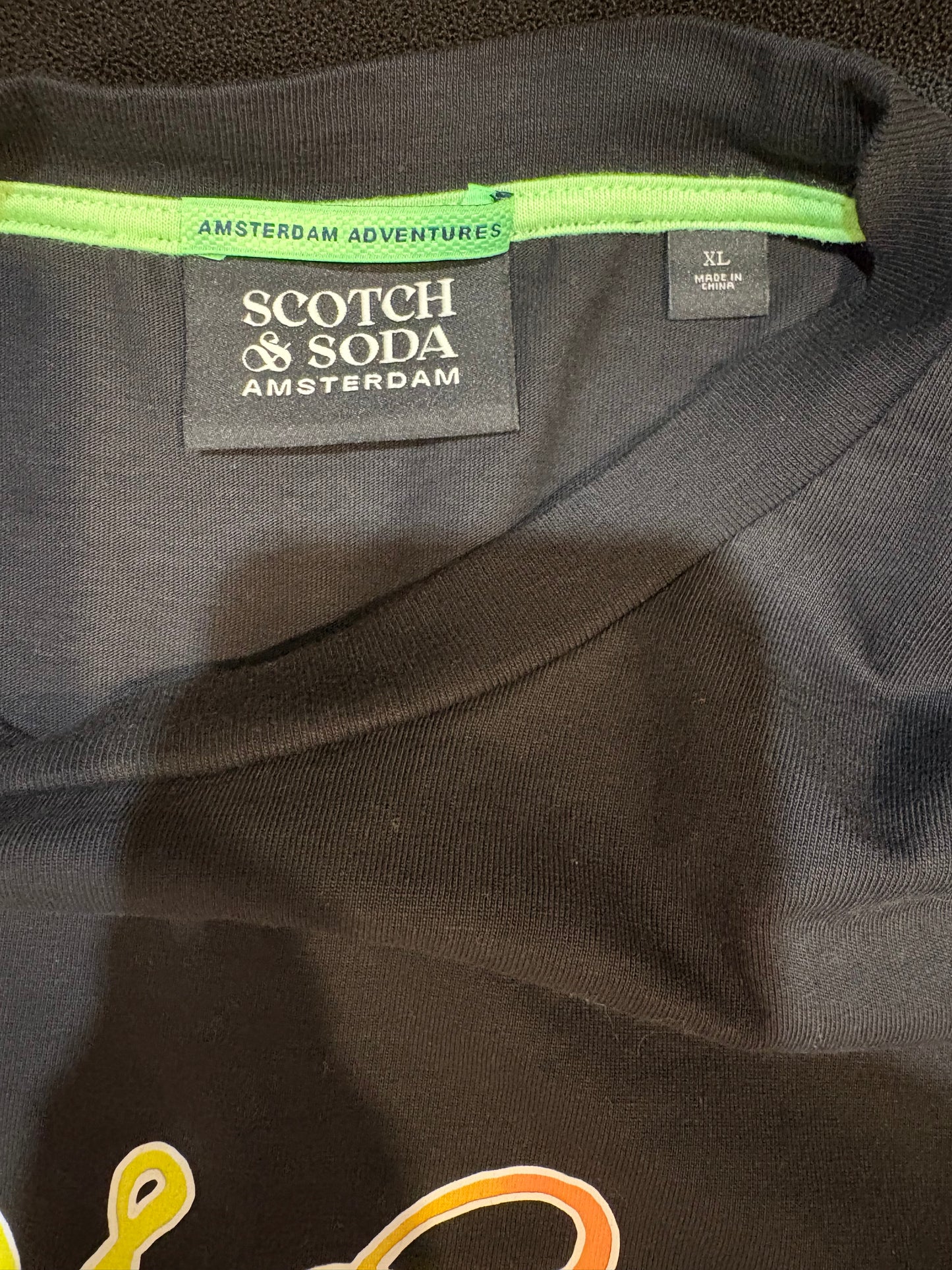 Scotch & Soda 100% Cotton Black Chest Logo Tee