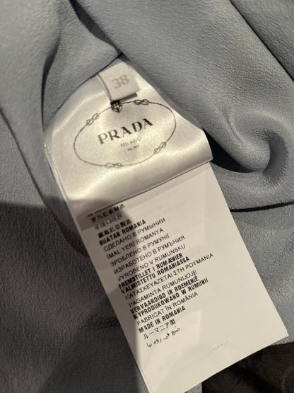 Prada Women’s 100% Silk Collared 2 Tone Shirt Size 38 Small