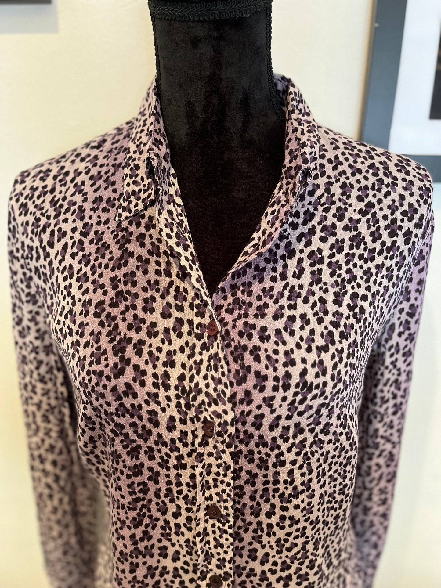 Moschino Women’s Leopard Skin Shirt Size US 8