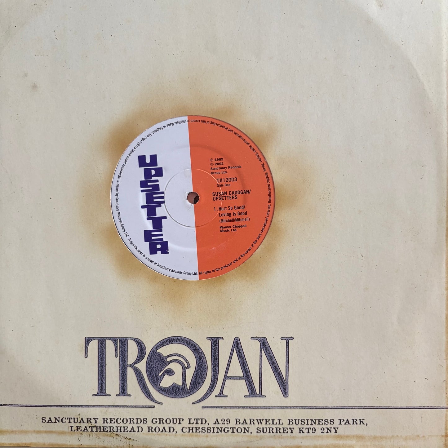Susan Cadogan “Hurt So Good” 2 Track 12inch Vinyl Record Trojan Records