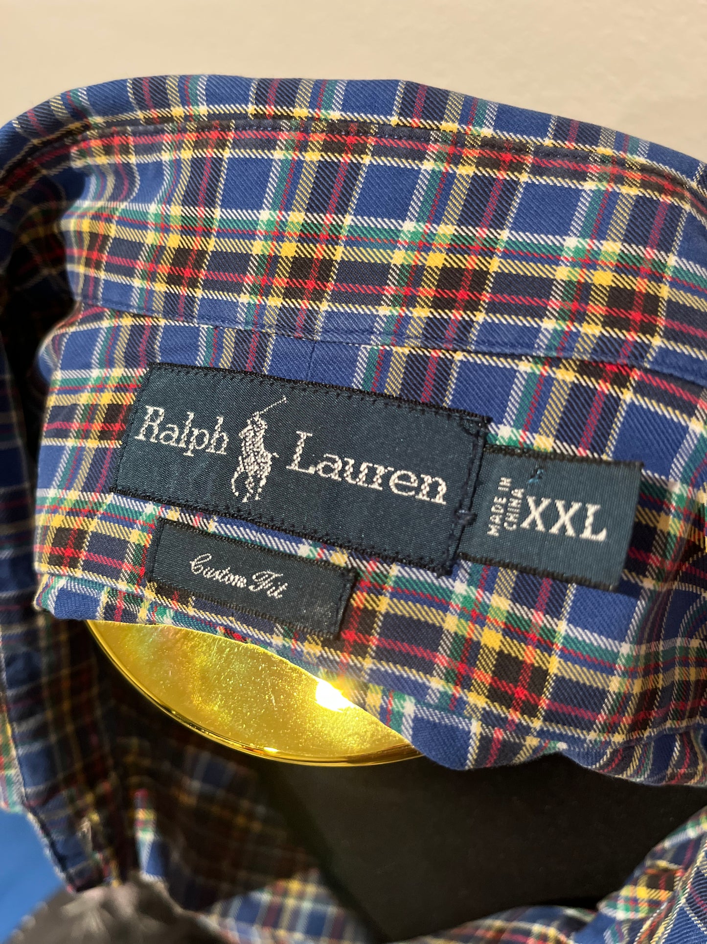 Ralph Lauren 100% Cotton Custom Fit Check Shirt Size XXL