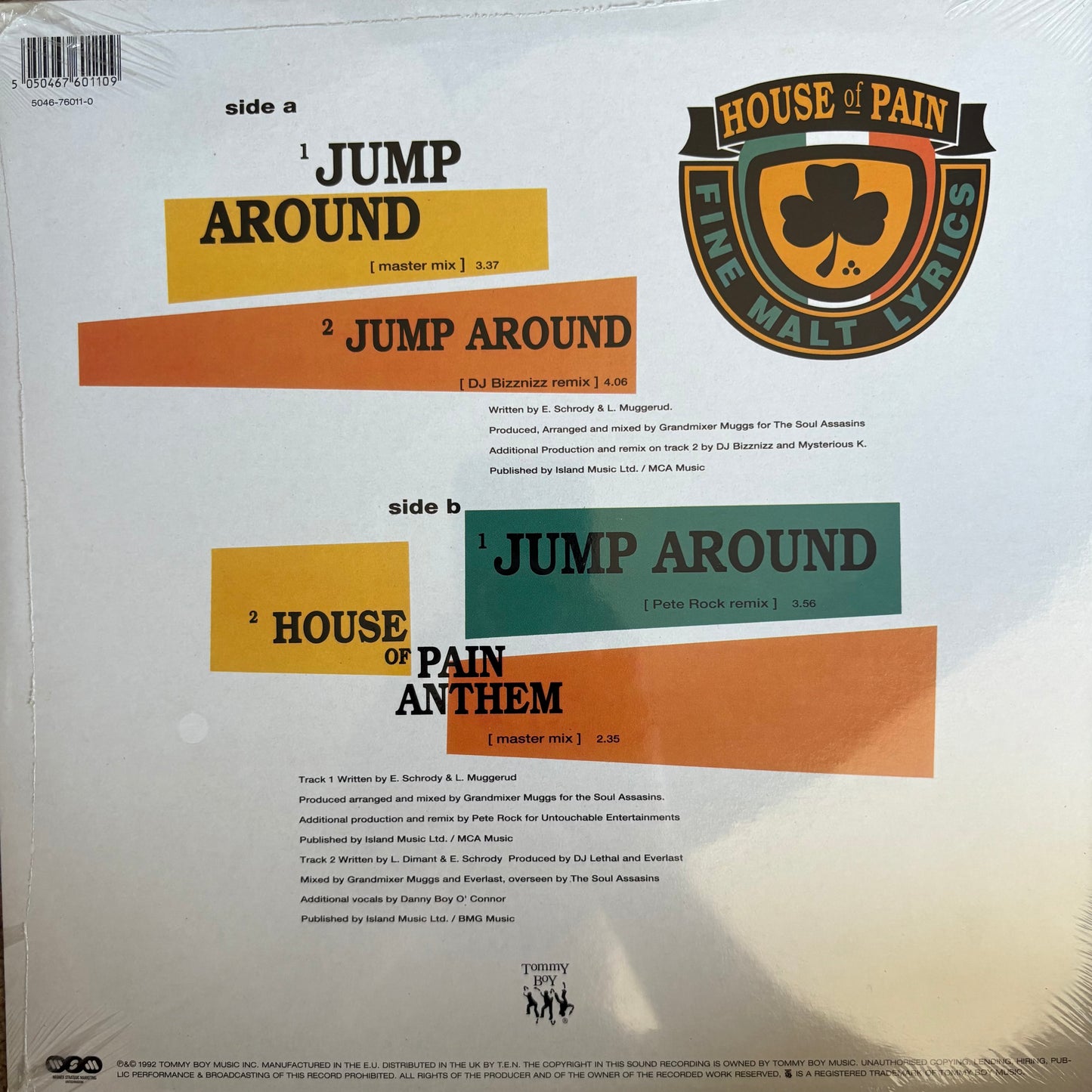 House Of Pain “Jump Around” 4 Track 12” Vinyl Record Still Sealed