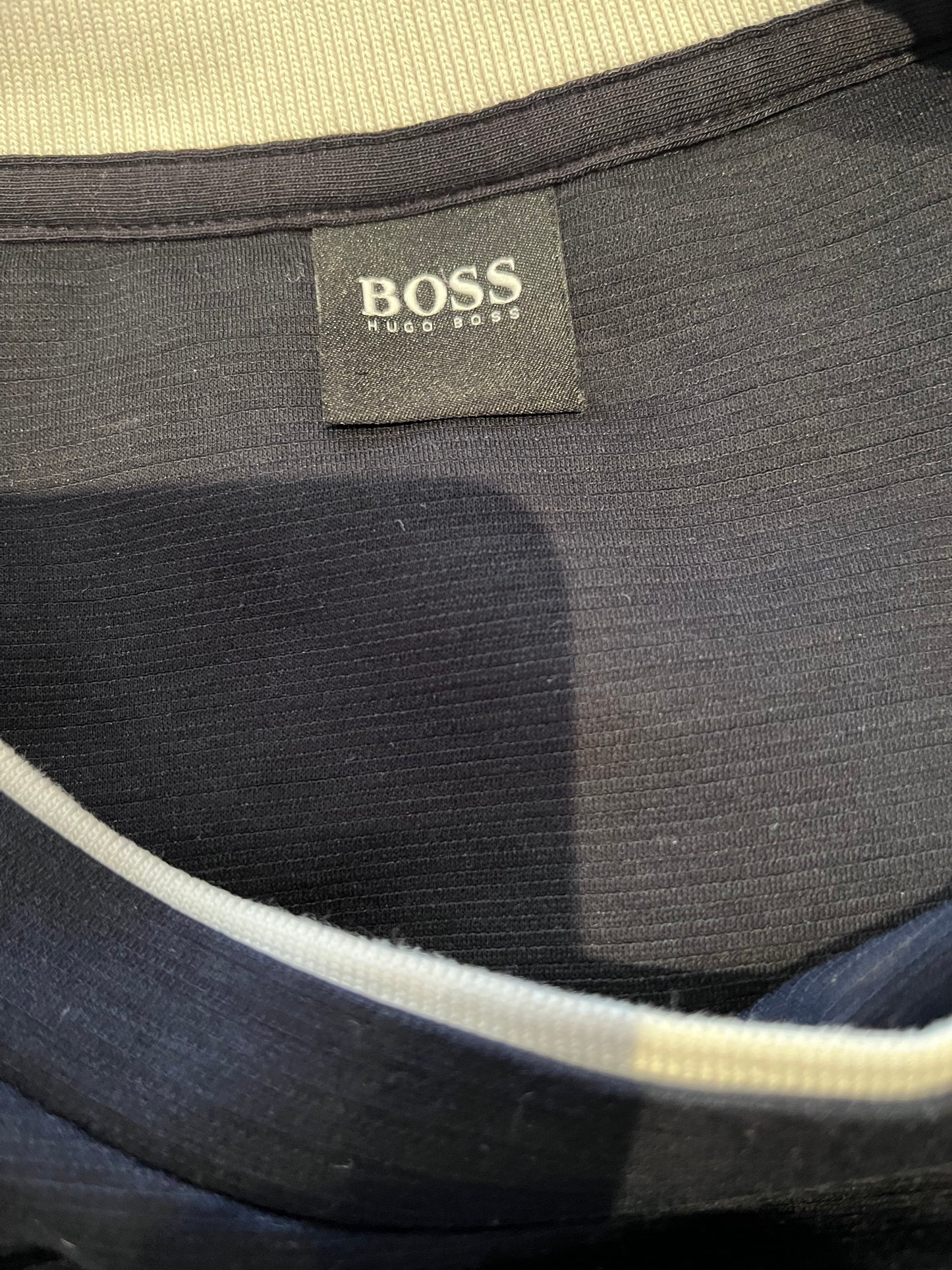 Boss Hugo Boss Cotton Blend Navy Blue T Shirt Regular Fit Size XL