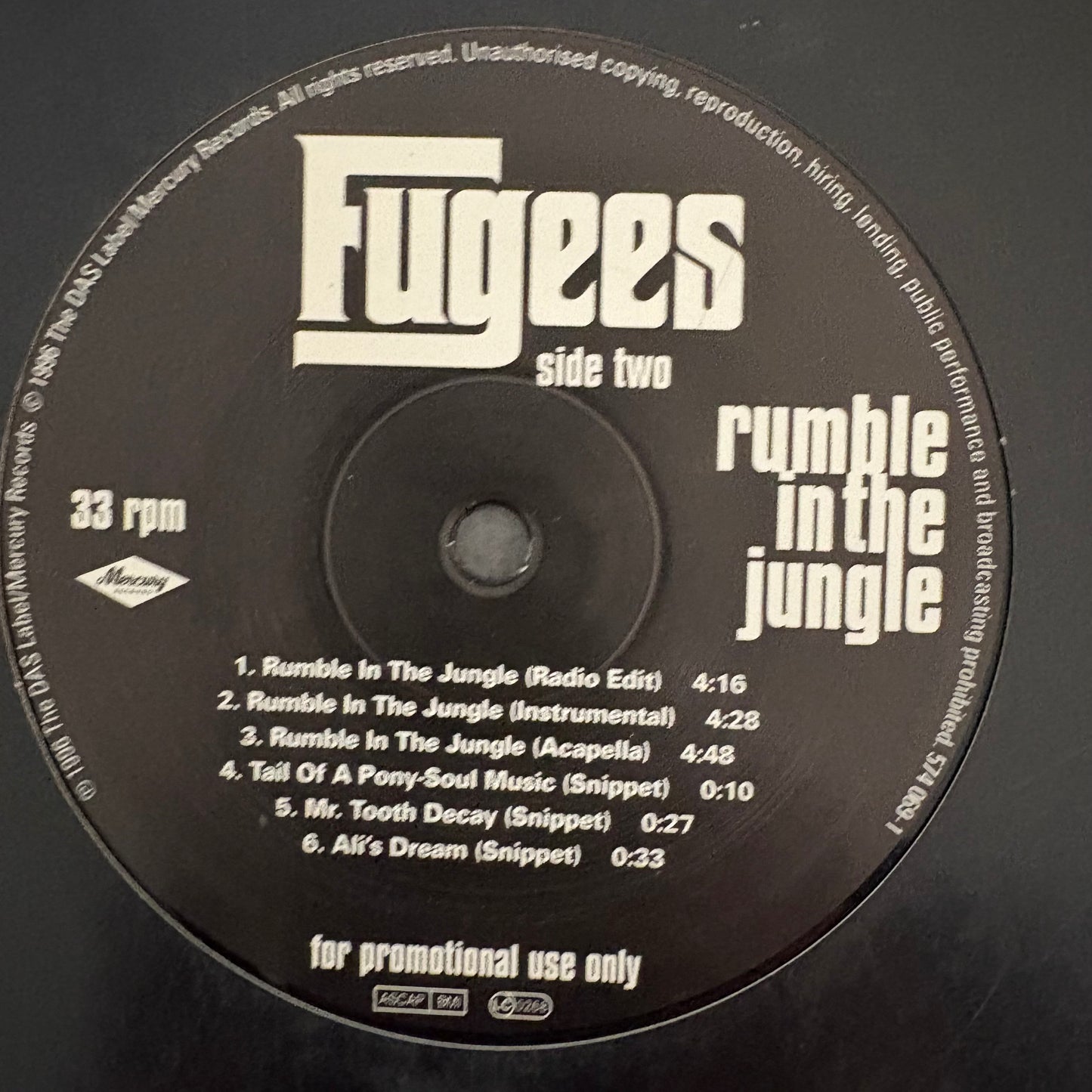 Fugees “Rumble In The Jungle” 12 Track 12inch vinyl Lp
