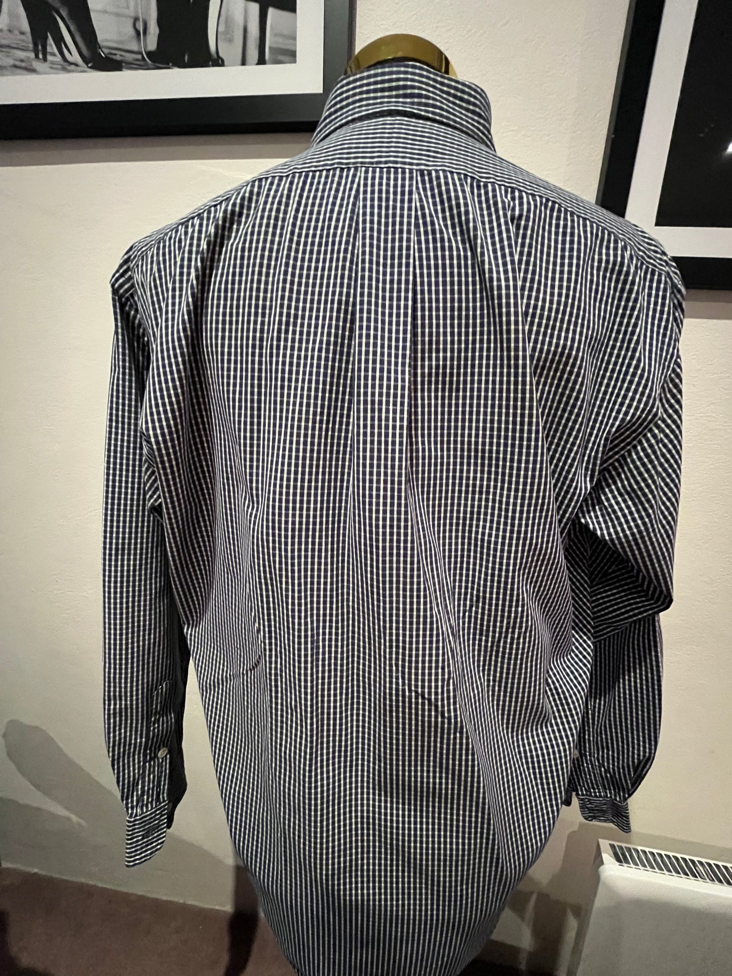 Ralph Lauren 100% Blake Cotton Size Large Blue White Check