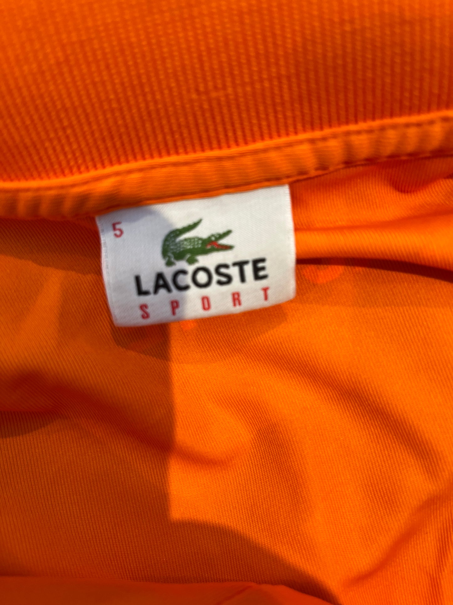 Lacoste Vintage Australian Open Mens Orange Long Sleeve Polo Size 5 L