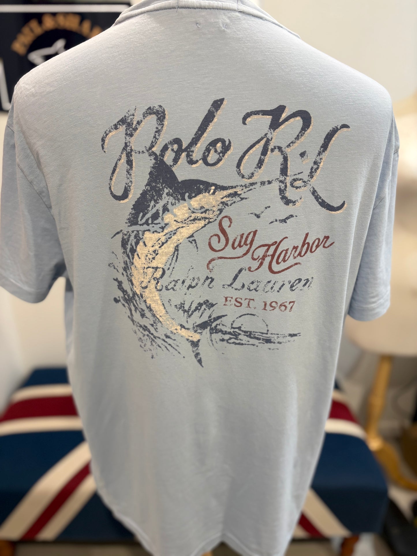 Ralph Lauren 100% Cotton Blue Chest Logo Tee