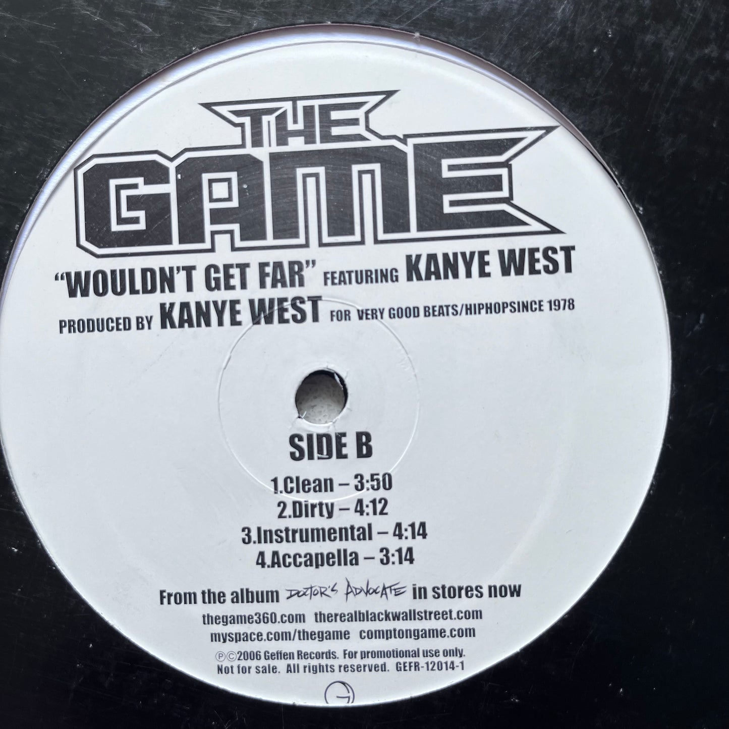 The Game Feat Kanye West “Wouldn’t Get Far” 8 Version 12inch Vinyl