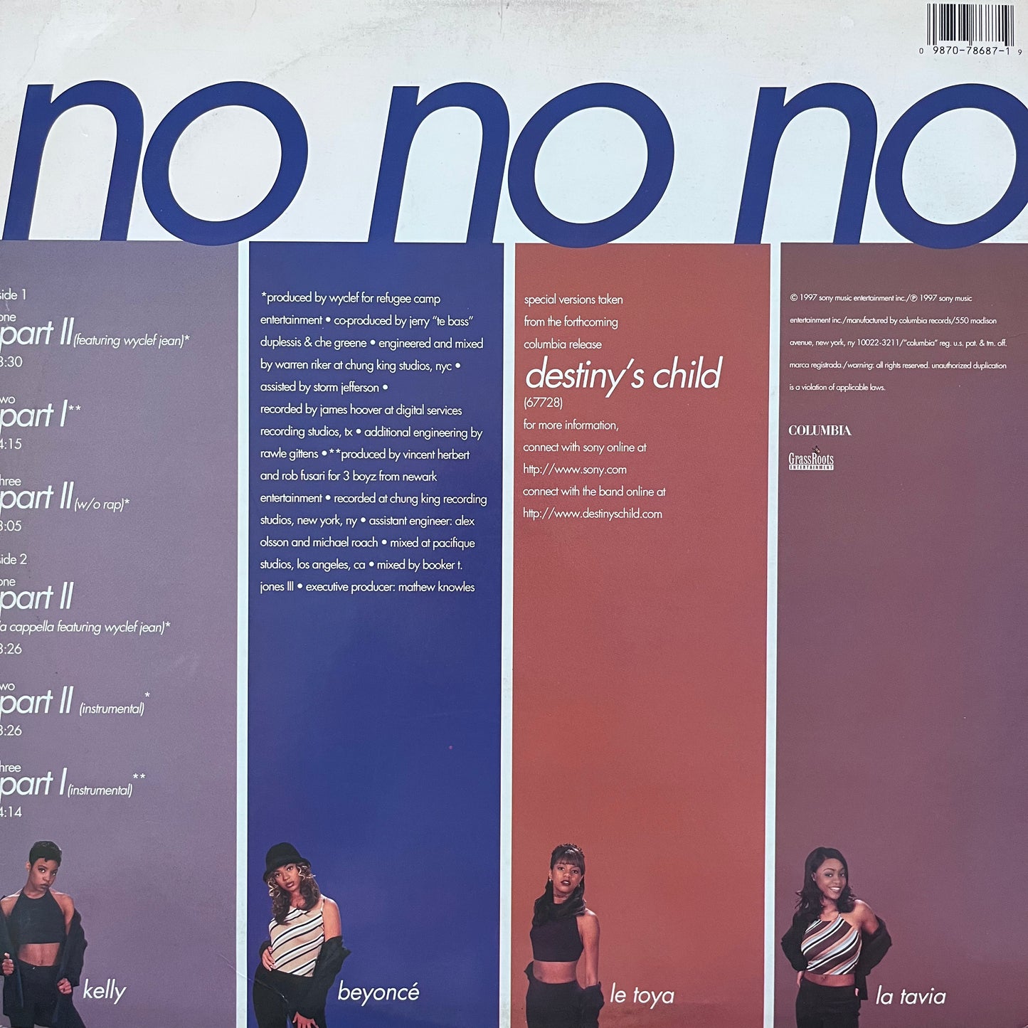 Destiny’s Child “No No No” 6 version 12inch Vinyl Record on Columbia Records