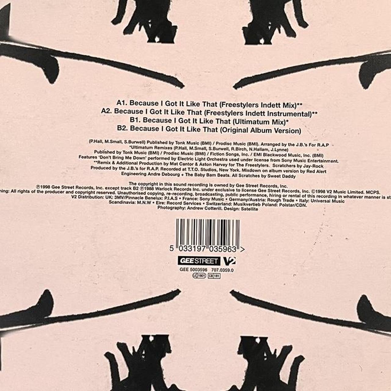 Jungle Brothers “Because I Got It like That” 4 Track 12inch Vinyl