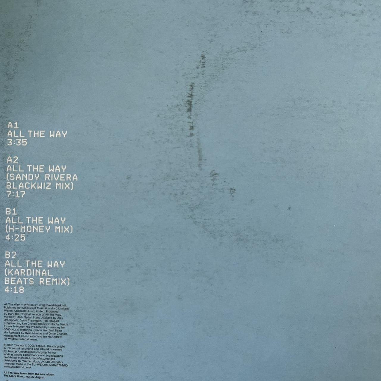 Craig David “All The Way” 4 Version 12inch Vinyl