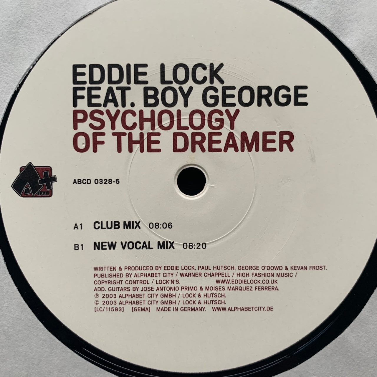 Eddie Lock Feat Boy George “Psychological Of The Drummer” 2 Track 12inch Vinyl