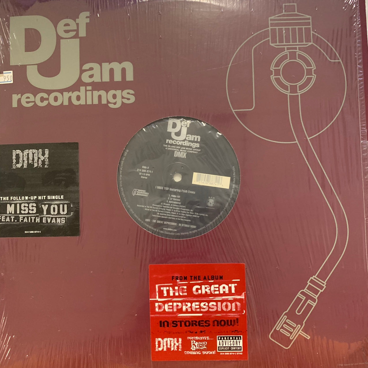 DMX Feat Faith Evans “I Miss You” 12 Inch Vinyl