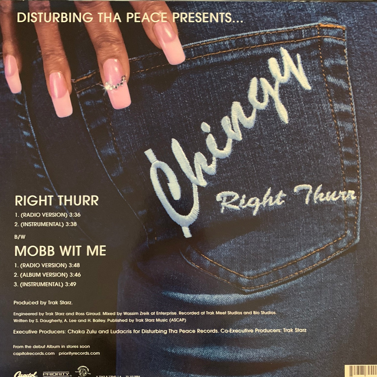 Chingy “Right Thurr” / “Mobb Wit Me” 5 Version 12inch Vinyl