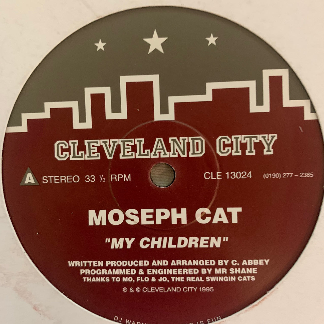 Moseph Cat “My Children” on the iconic House Music Label Cleveland City 2 Track 12inch Vinyl