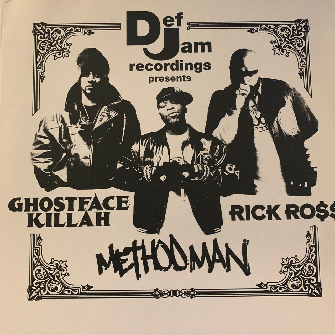 Def Jam Recordings Presents Ghostface Killah, Rick Ross and The Method Man 4 Track 12inch Vinyl