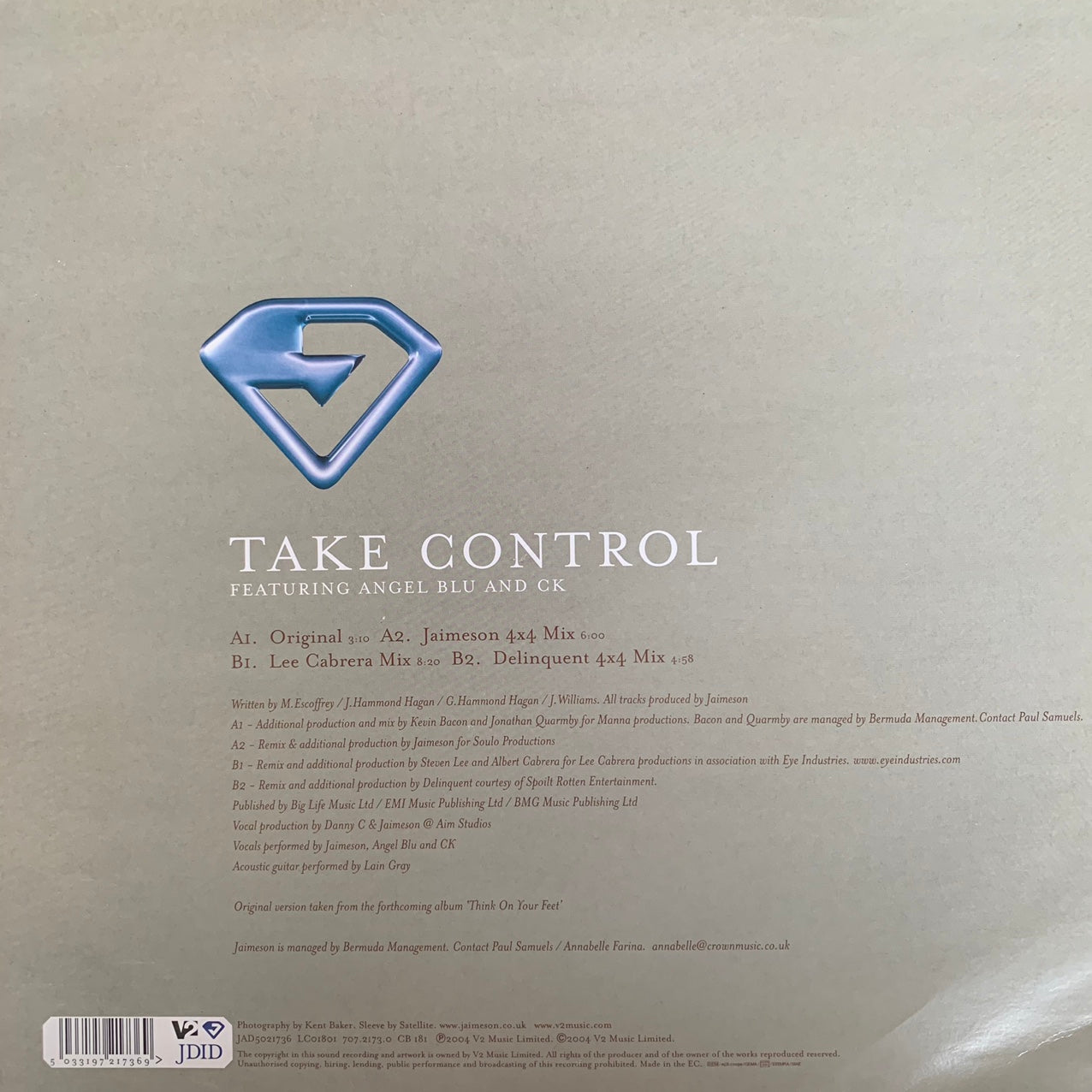 Jaimeson “Take Control” Feat Angel Blu and CK 4 Track 12inch Vinyl