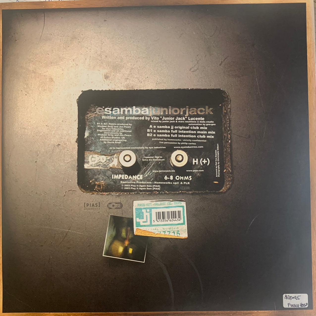 Junior Jack esamba 3 Version 12inch Vinyl Single full track listing in Photos Featuring Original and Full Intention Mixes on Defected Records