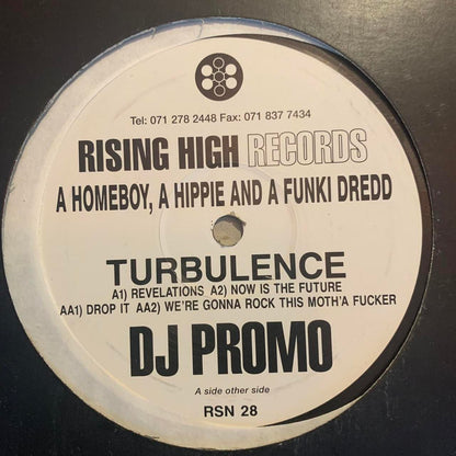 A Homeboy, A Hippie and A Funki Dredd ‘Turbulence’ 4 Track 12inch Vinyl, Rising High Records