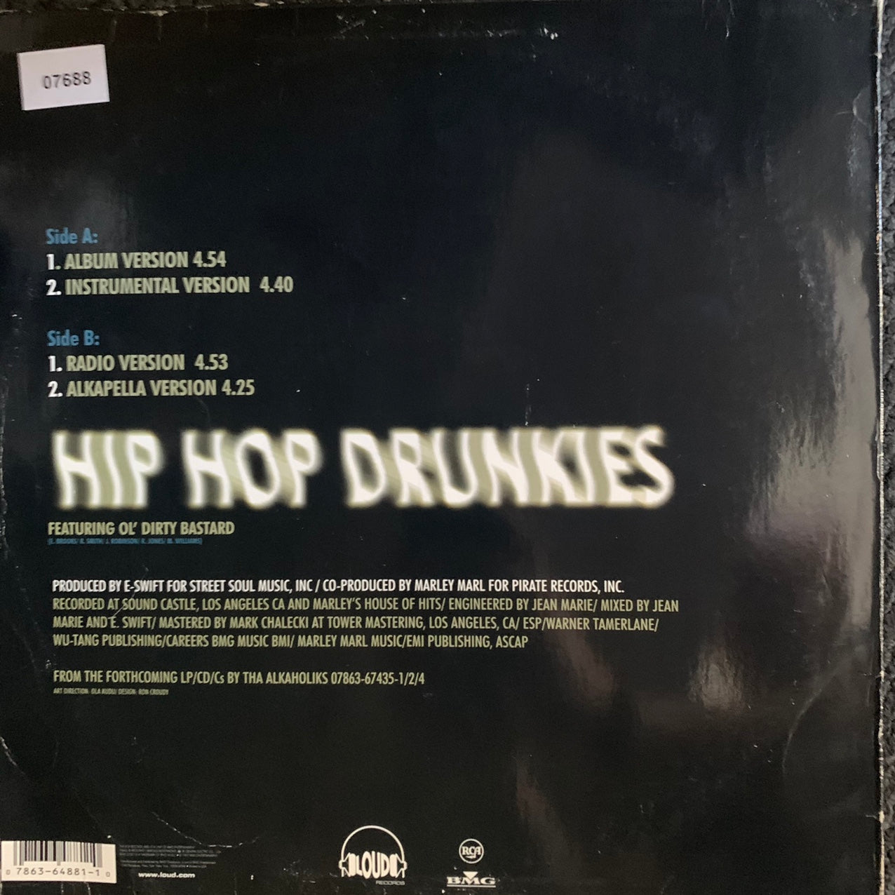 Tha Alkaholiks Feat Ol’ Dirty Bastard “Hip Hop Drunkies” 4 Version 12inch Vinyl