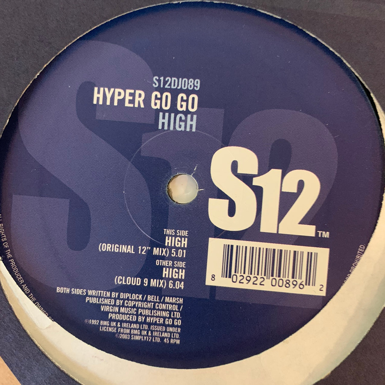 Hyper Go Go “High” 2 Version 12inch Vinyl