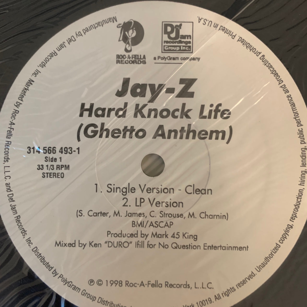 Jay-Z “Hard Knock Life” 4 Version 12inch Vinyl