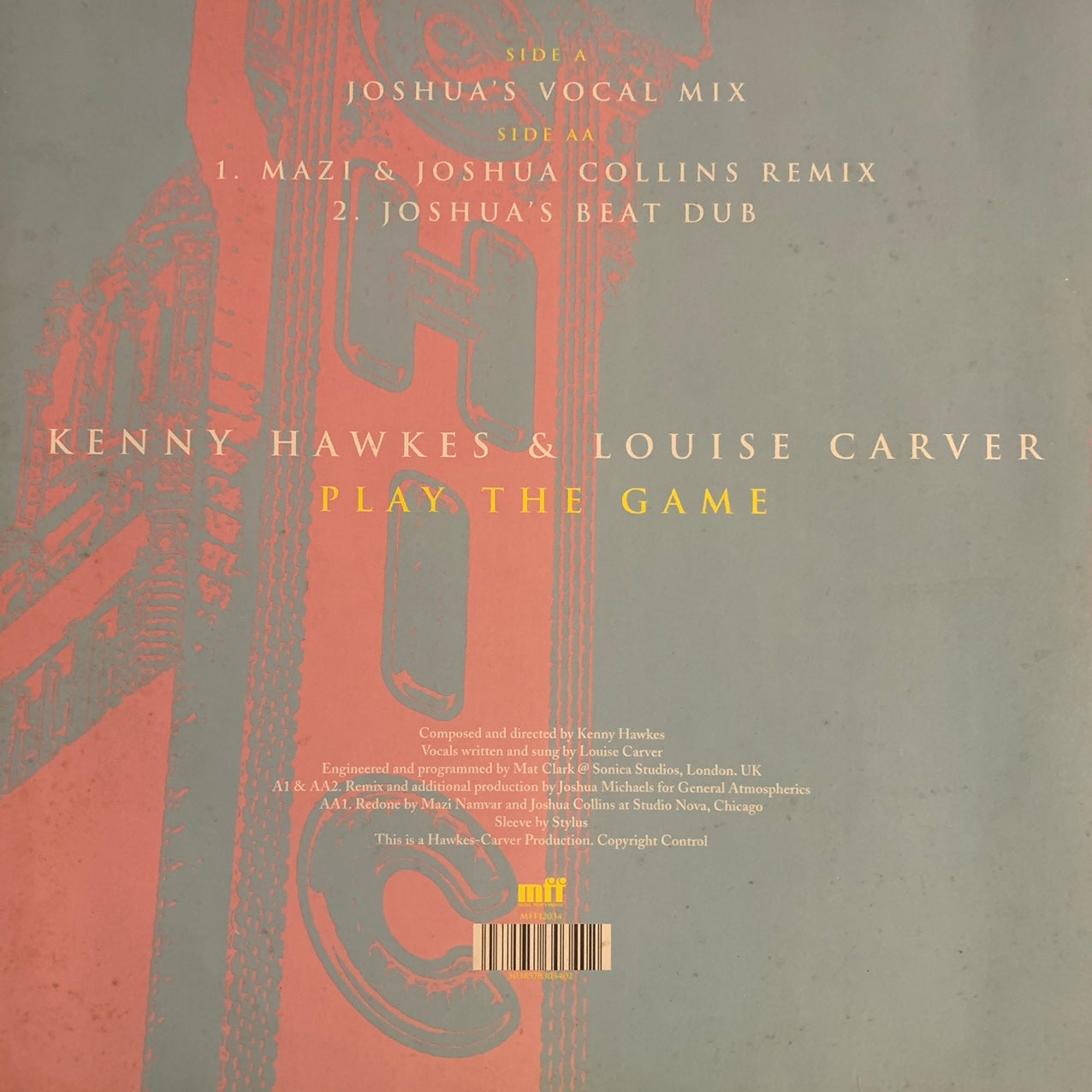Kenny Hawkes & Louise Carver “Play The Game” Feat Chicago and Sam Francisco Remixes 3 Version 12inch Vinyl