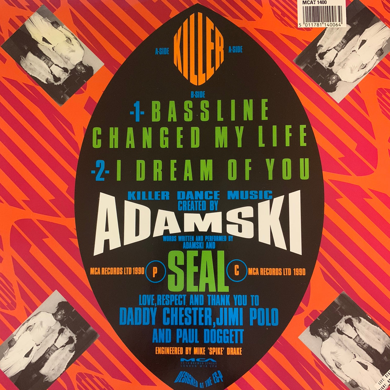 Adamski “Killer” 3 Track 12inch Vinyl