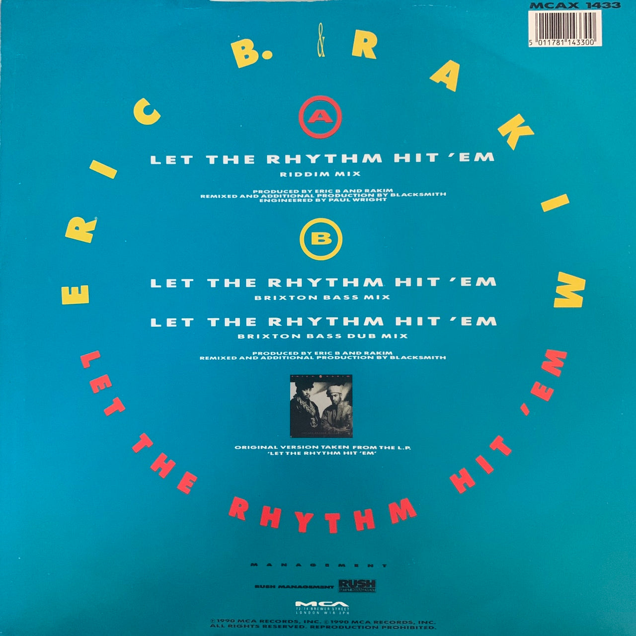 Eric B & Rakim “Let The Rhythm Hit Em” 3 Version 12inch Vinyl