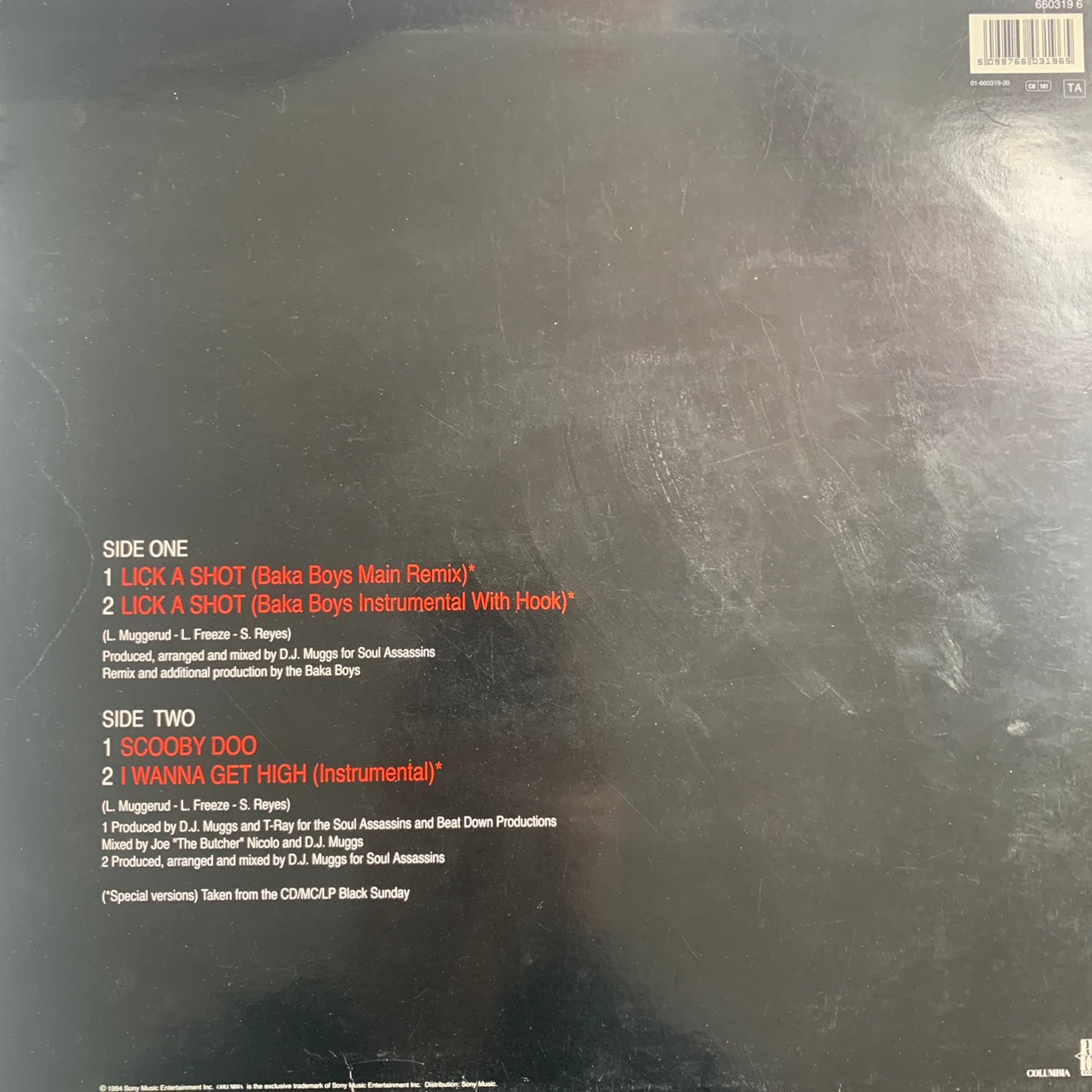 Cypress Hill “Lick A Shot” / “Scooby Doo” / “I Wanna Get High” 4 Track 12inch Vinyl