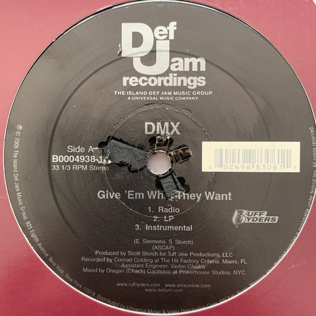 DMX “Give Em What They Want” / “Pump Ya Fist” 6 Version 12inch Vinyl