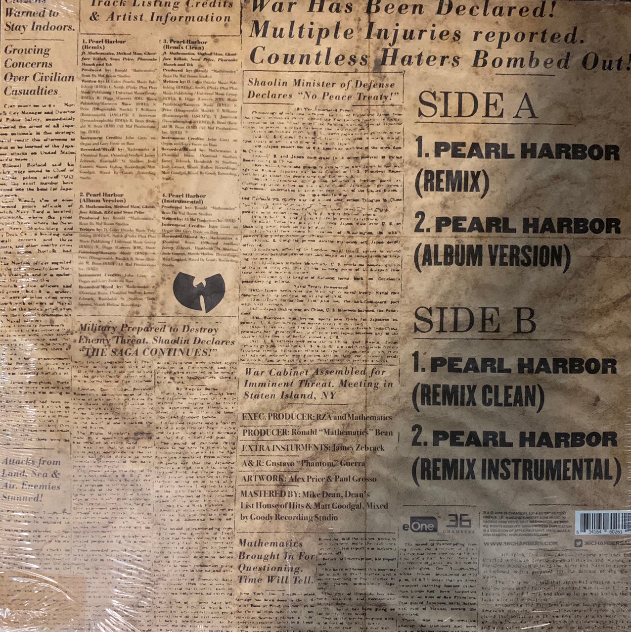 Wu Tang Clan “Pearl Harbour” 4 version 12inch Vinyl