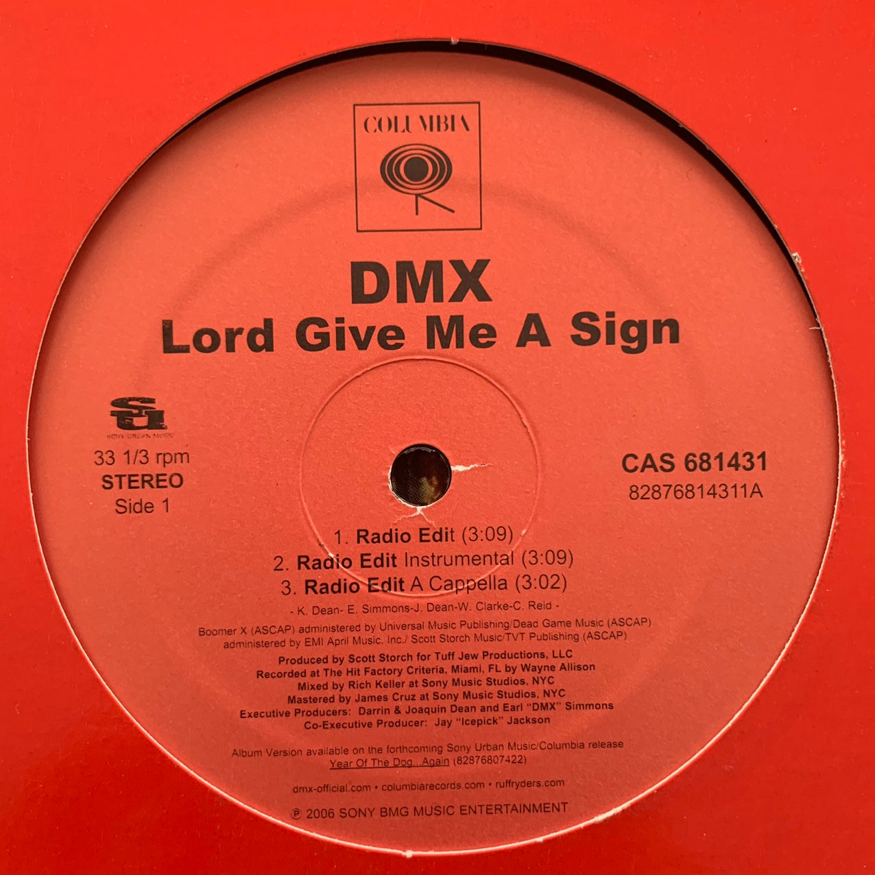DMX “Lord Give Me A Sign” 6 Version 12inch Vinyl