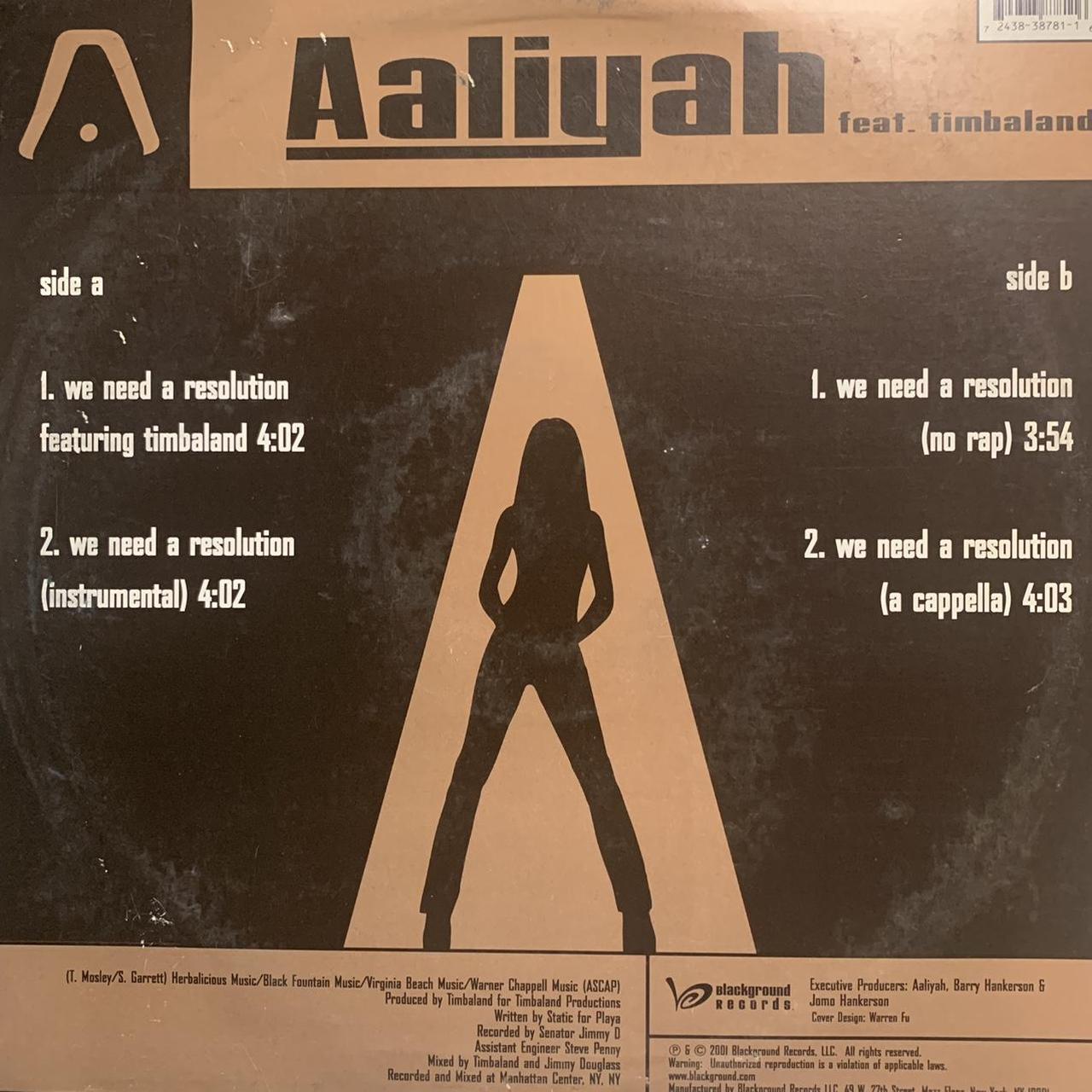 Aaliyah Feat Timbaland “We Need A Resolution” 4 Version 12inch Vinyl